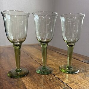 RARE - Set of 3 Vintage Gunther Lambert‎ Corsica Mint Green Goblets - 10 oz